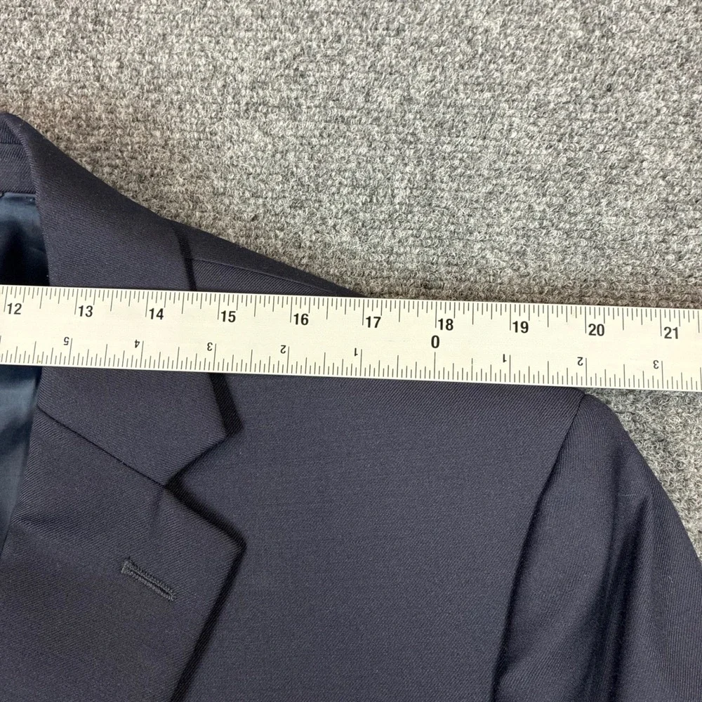 Lauren Ralph Lauren Mens Navy Blue Wool Blend Blazer Gold Crest Buttons 46L